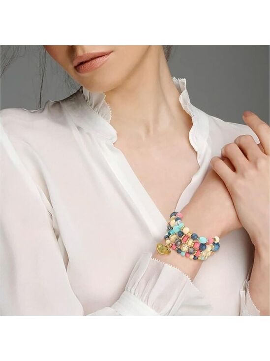 Bracelet Jewelry - Stackable Bead Bracelets Ladies Stretch Multilayer Bracelet Set - Multicolor
